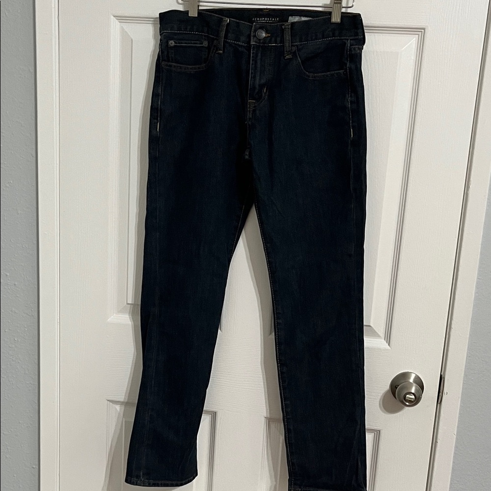Aeropostale Men's Dark Blue Straight Jeans